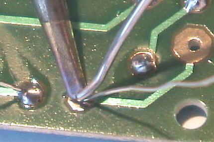 Picture of soldering a solder joint